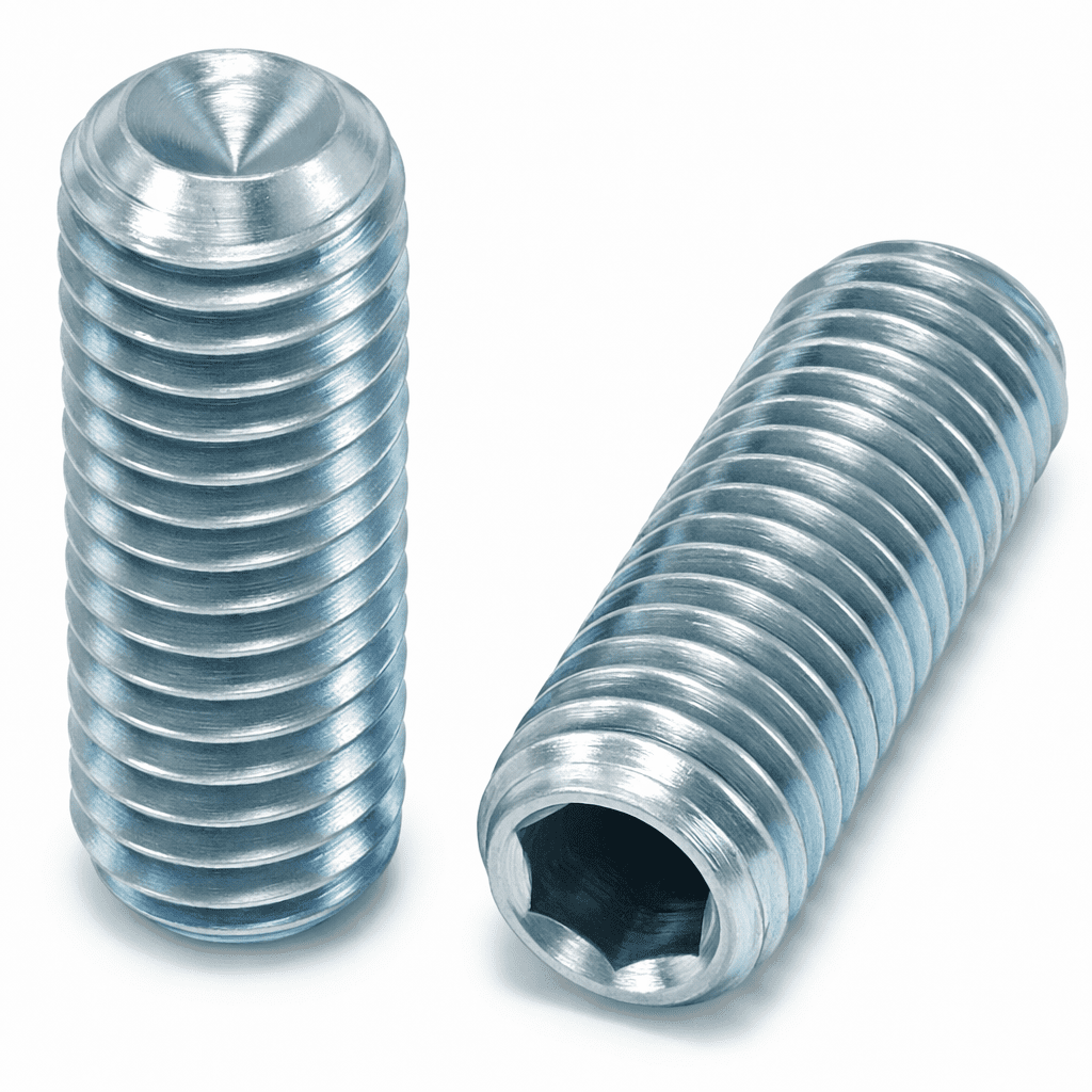 M3 x 10mm Socket Set Grub Screws Cup Point, High Tensile, Bright Zinc Plated, DIN 916
