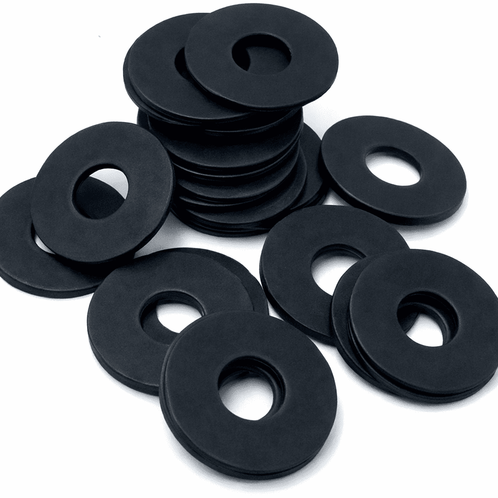 M8 x 25mm x 2mm Black Rubber / Neoprene Mudguard Repair Penny Washers DIN 9021