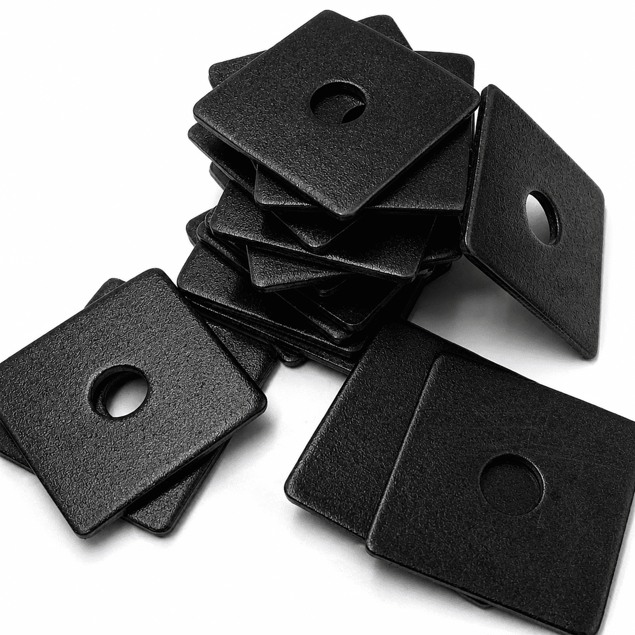 M10 x 50 x 3mm Mild Steel Square Plate Washer Black Passivated, DIN 436