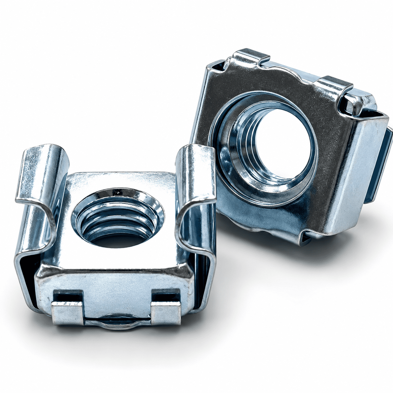 M4 To Suit Steel 1.70-2.70mm Cage Nuts, Mild Steel Zinc Plated, (9.5mm Square Hole Size) Type B