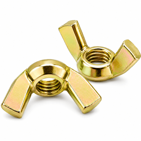 M16 Wing Nut, Mild Steel Yellow Zinc YZP, Grade 4 DIN 315