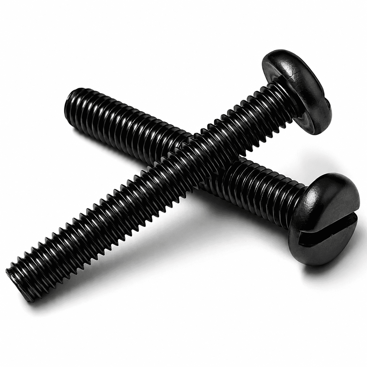 M5 x 12mm Slotted Pan Head Machine Screws - Black Passivated DIN 85